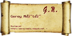 Gerey Máté névjegykártya